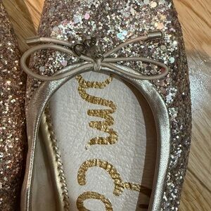 Sam Edelman Sparkle Flora Ballet Flats - Gold Glitter